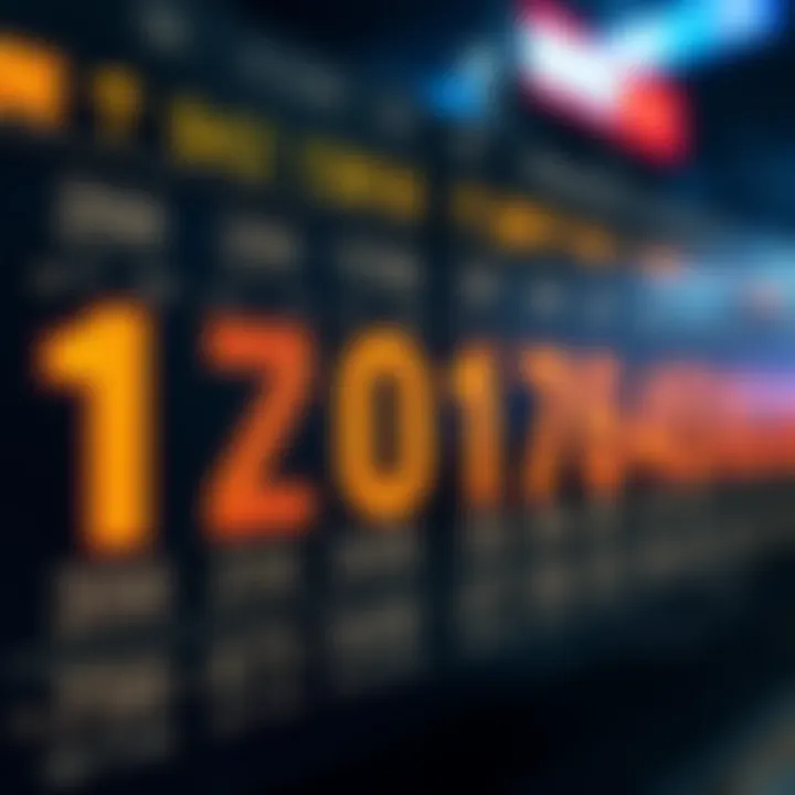 Visual representation of winning number frequencies