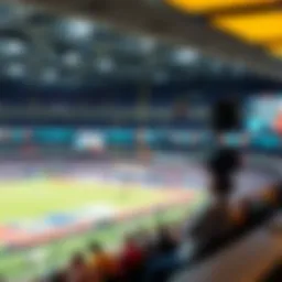 A captivating view of a live sports broadcast showcasing advanced technology