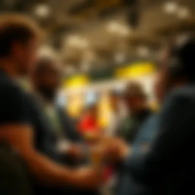 Group of enthusiasts discussing race outcomes