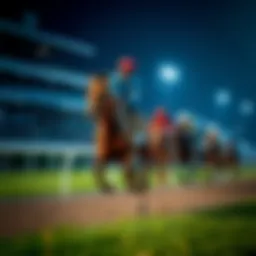 A breathtaking racehorse galloping on a track