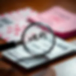 Illustration of a magnifying glass over a lottery ticket symbolizing verification