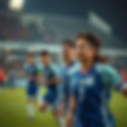 Korea's football team in action during a match