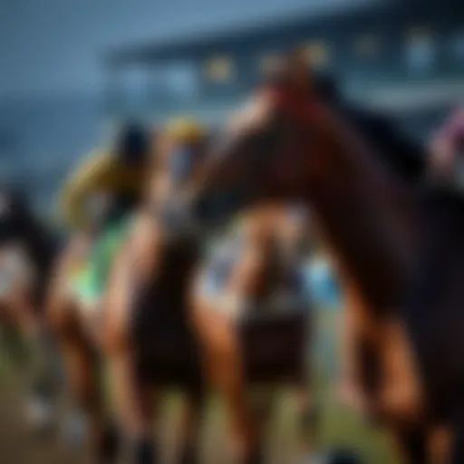 Thoroughbred racing action