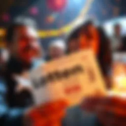 A winning lottery ticket with a joyful atmosphere