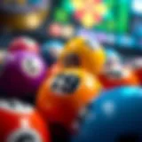 Colorful lottery balls with numbers