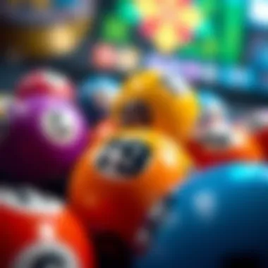 Colorful lottery balls with numbers