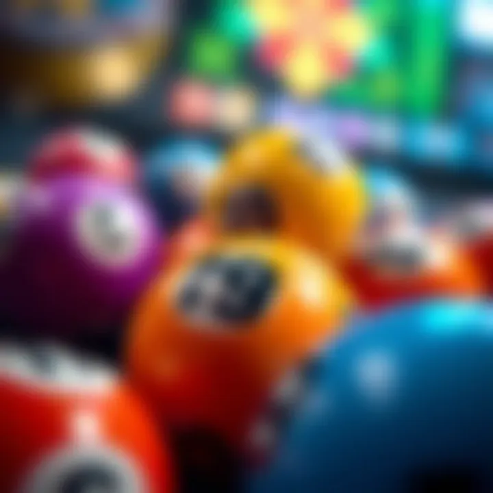 Colorful lottery balls with numbers