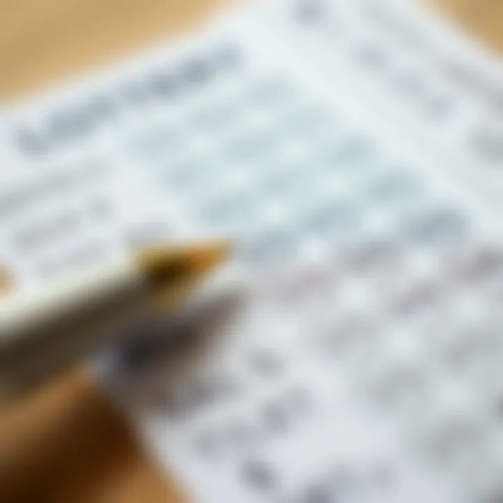 A close-up of a lottery ticket with a pen, emphasizing the act of selecting numbers.
