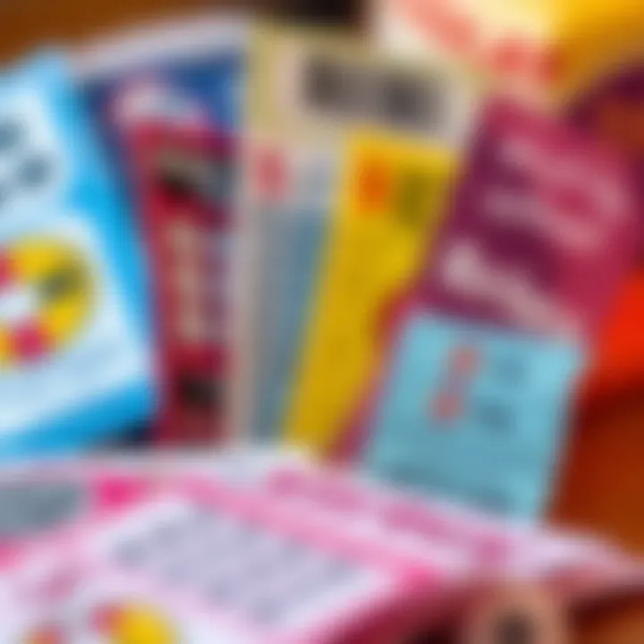 A collection of lottery tickets from various draws