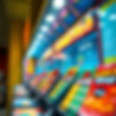 Engaging lottery ticket display with vibrant colors