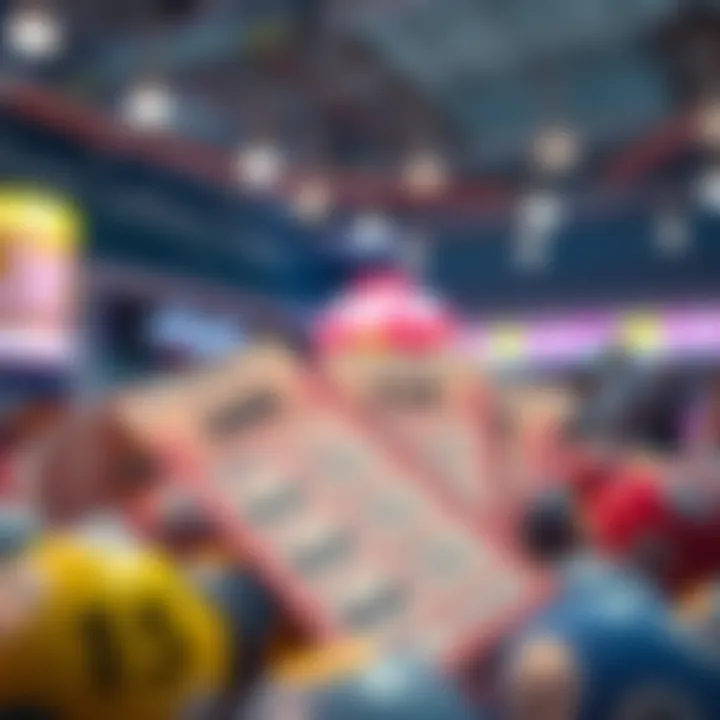 Conceptual illustration of lottery tickets and digital platforms