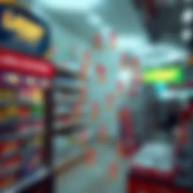 A map highlighting various lottery retail locations