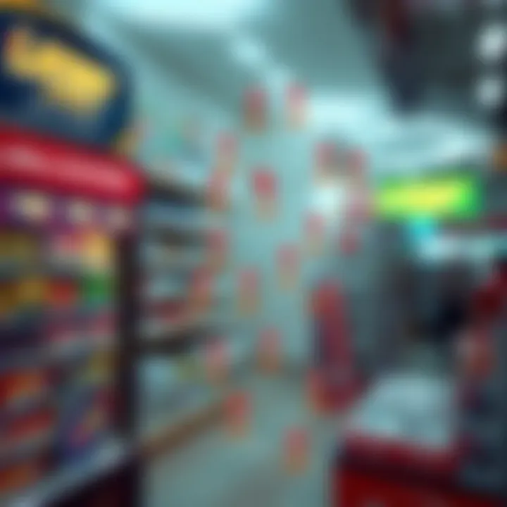 A map highlighting various lottery retail locations