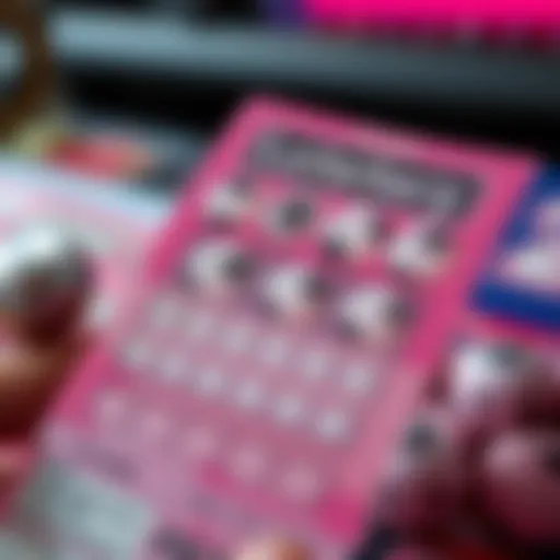 Detailed view of a lottery ticket showcasing various sections