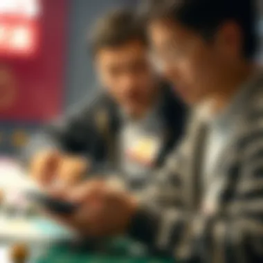 A person calculating potential winnings with a calculator