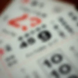 Lottery ticket with numbers and a winning symbol