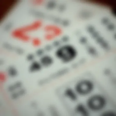 Lottery ticket with numbers and a winning symbol
