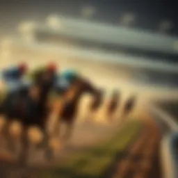 Real-time horse racing event capturing the excitement of the race