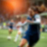 A dynamic football match showcasing the excitement of women's soccer.